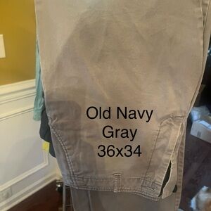 Old Navy Men's Gray Chinos/ Men’s Navy Chinos 36x34